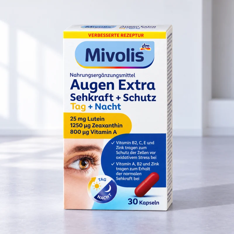 Mivolis Augen Extra Sehkraft + Schutz Tag + Nacht, 30 Kapseln