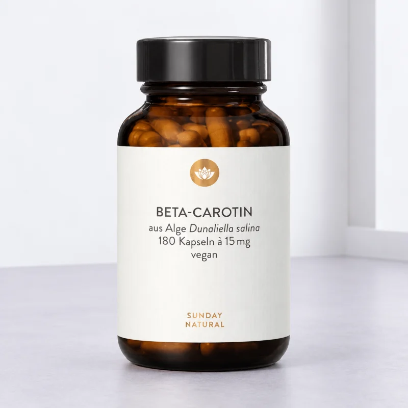 Sunday Natural Beta-Carotin 15 mg aus Algen, 180 Kapseln